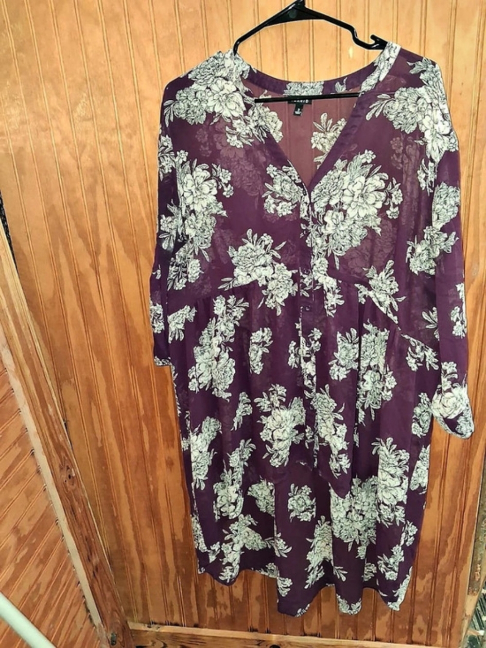 Torrid Floral Midi Dress in Purple & White